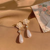 Retro Pearl Camellia Delicate Earrings