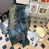 Chic Street Graffiti Loose-fit Jeans