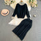 Turtleneck Sweater&Skirt Thermal 2Pcs