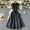 V-neck Sleeveless Hollowed PU Dress