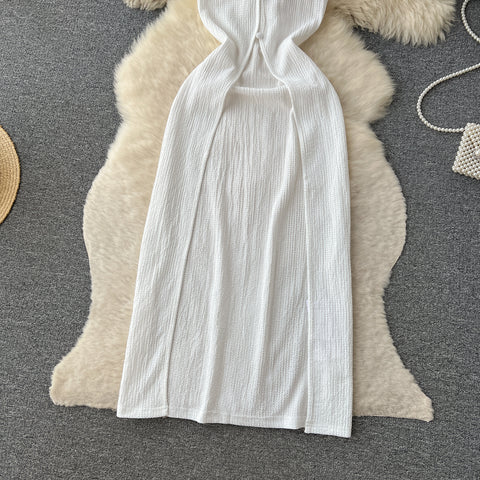 Sexy Hollowed White Cardigan Dress