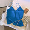 Chic V-neck Blue Padded Camisole