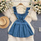 Sweetie Ruffled A-line Denim Dress