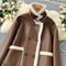 Stand Collar Thermal Lamb Wool Coat