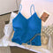 Chic V-neck Blue Padded Camisole