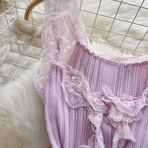 Sweetie Lace Trim Camisole Top