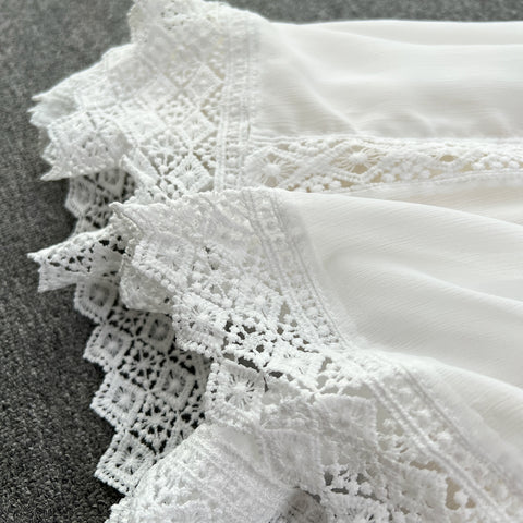 Fairy White Lace Patchwork Slip Dress