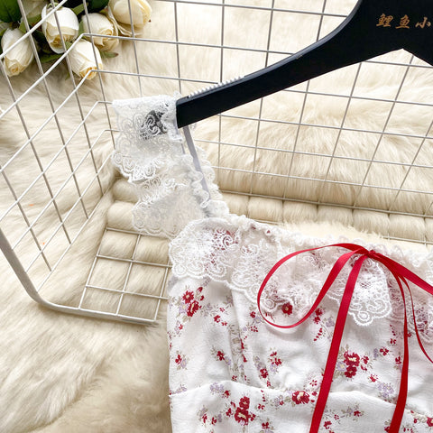 Sweetie Lace Trim Floral Dress