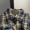 Vintage Embroidered Loose Plaid Shirt