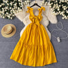 Sweetie Bow Lace-up Yellow Dress