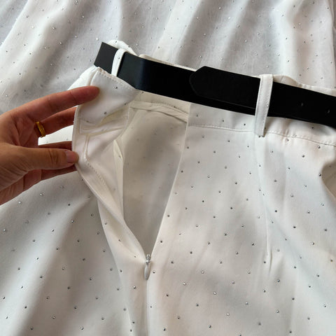White Shirt&Hip-wrapping Skirt 2Pcs