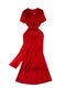 Premium V-neck Ruffled Fishtail Dress