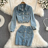 Jacket&Skirt Chic Denim 2Pcs