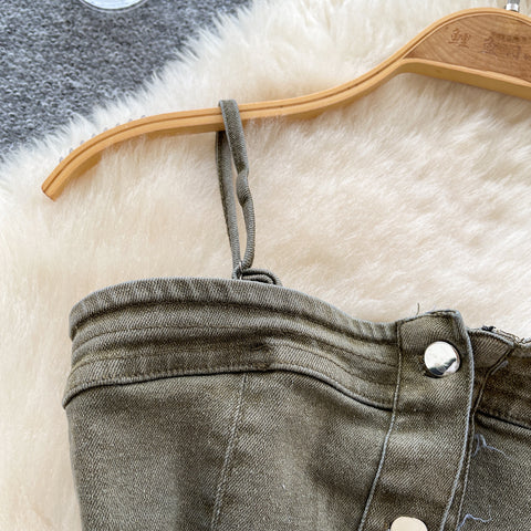 Korean Style Niche Denim Camisole