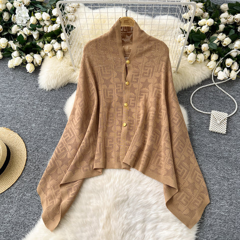 Oversized Shawl&Slip Dress Printed 2Pcs