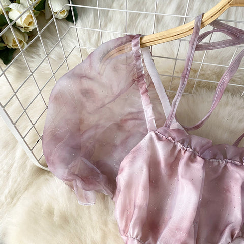 Fairy Tie-dye Puffy Mesh Dress