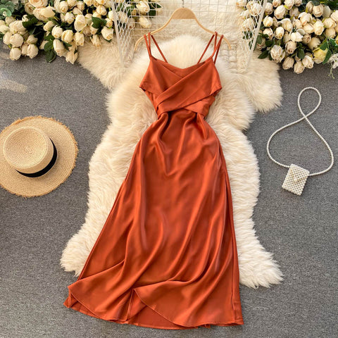 Elegant Crisscross V-Neck Evening Dress