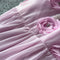 Niche 3d Pink Floral Ruffled Dress