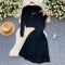 Bow Cardigan & Vest Dress Knit 2Pcs