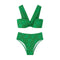 Split Solid Color Triangle Bikini Swimsuit