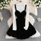 White Top&Velvet Slip Dress 2Pcs