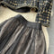 Tweed Blazer&Mesh Skirt Black 2Pcs