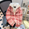 Lambswool Tweed Plaid Red Coat