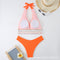 Tight Solid Color Backless Bikini