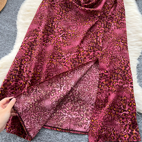 Floral Printed Split Chiffon Dress