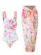 Customized  One-piece Petals Backless  Swimsuit