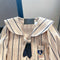 Navy Collar Stripe Printed Shirt