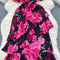 V-neck Floral Printed Fishtail Dress
