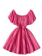 Sweetie Pleated Solid Puffy Dress