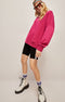 Round Collar Candy Color Sweatshirt