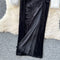 Beaded Velvet Dress&Furry Shawl 2Pcs