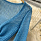 V-neck Knitwear&Skirt Hollowed 2Pcs