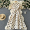 V-neck Polka Dot Puffy Dress