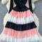 Niche Knitted Patchwork Cake Dress