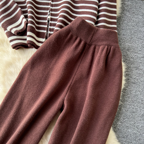 Striped Hoodie&Trousers Casual 2Pcs