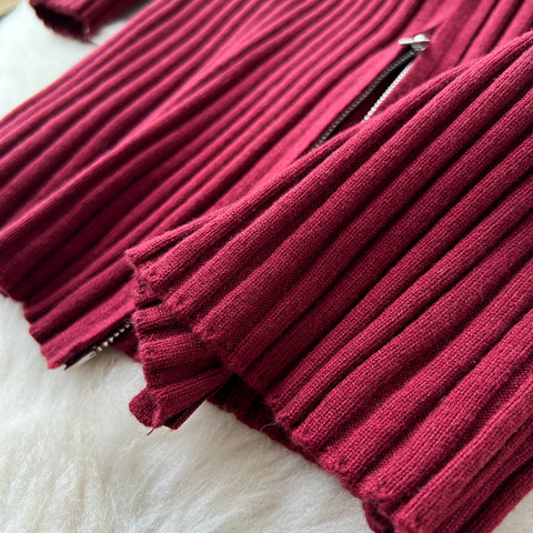 Niche Knitted Dress with Waist Pack