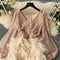 High-end Fur Patchwork Sequined Dress