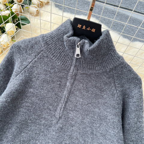 Zipped Knitwear&Trousers Knitted 2Pcs