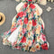Fairy Ruffled Neckline Floral Dress
