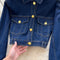 Metal Button Denim Jacket&Skirt 2Pcs