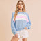 Color Blocking Striped Pullover Sweatshirt