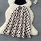 Lace Collar Knitwear&Polka Dot Skirt 2Pcs