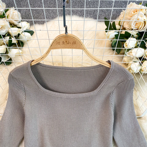 High-end Sweater&Split Skirt 2Pcs