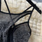 Rhinestone Studded Hollowed Slip Dress
