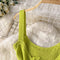 Hollowed Camisole&Fishtail Skirt Knitted 2Pcs