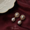 Silver Needle Plated Pearl Earrings